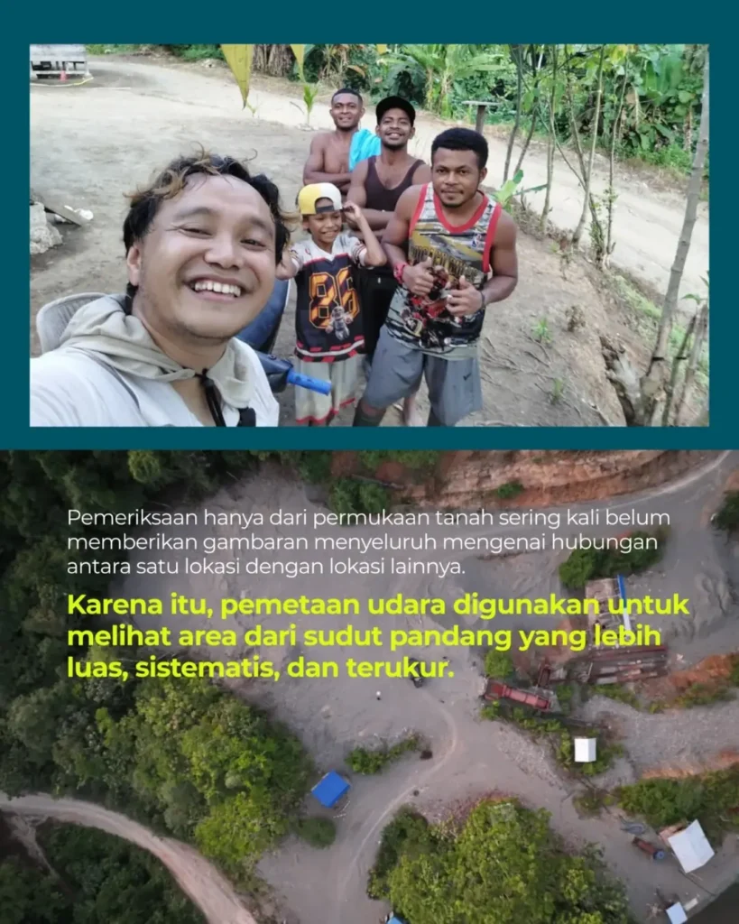 Dokumentasi tim lapangan Andigital selama kegiatan pemetaan di Nabire